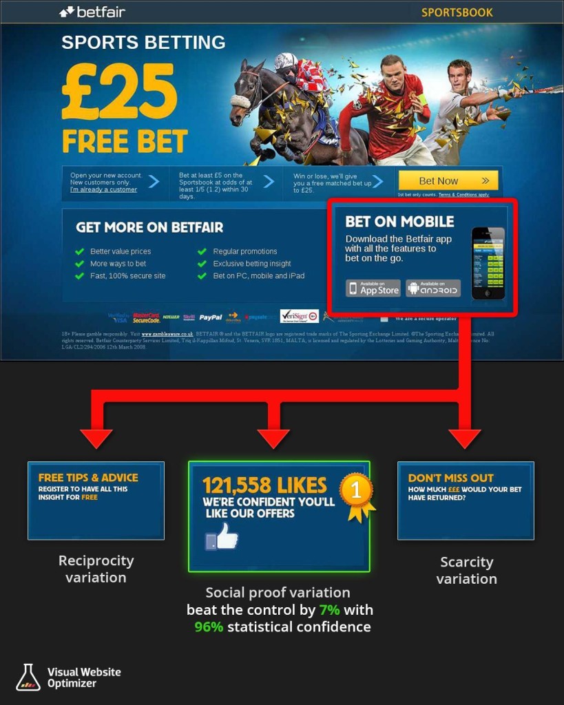 social proof for betfair