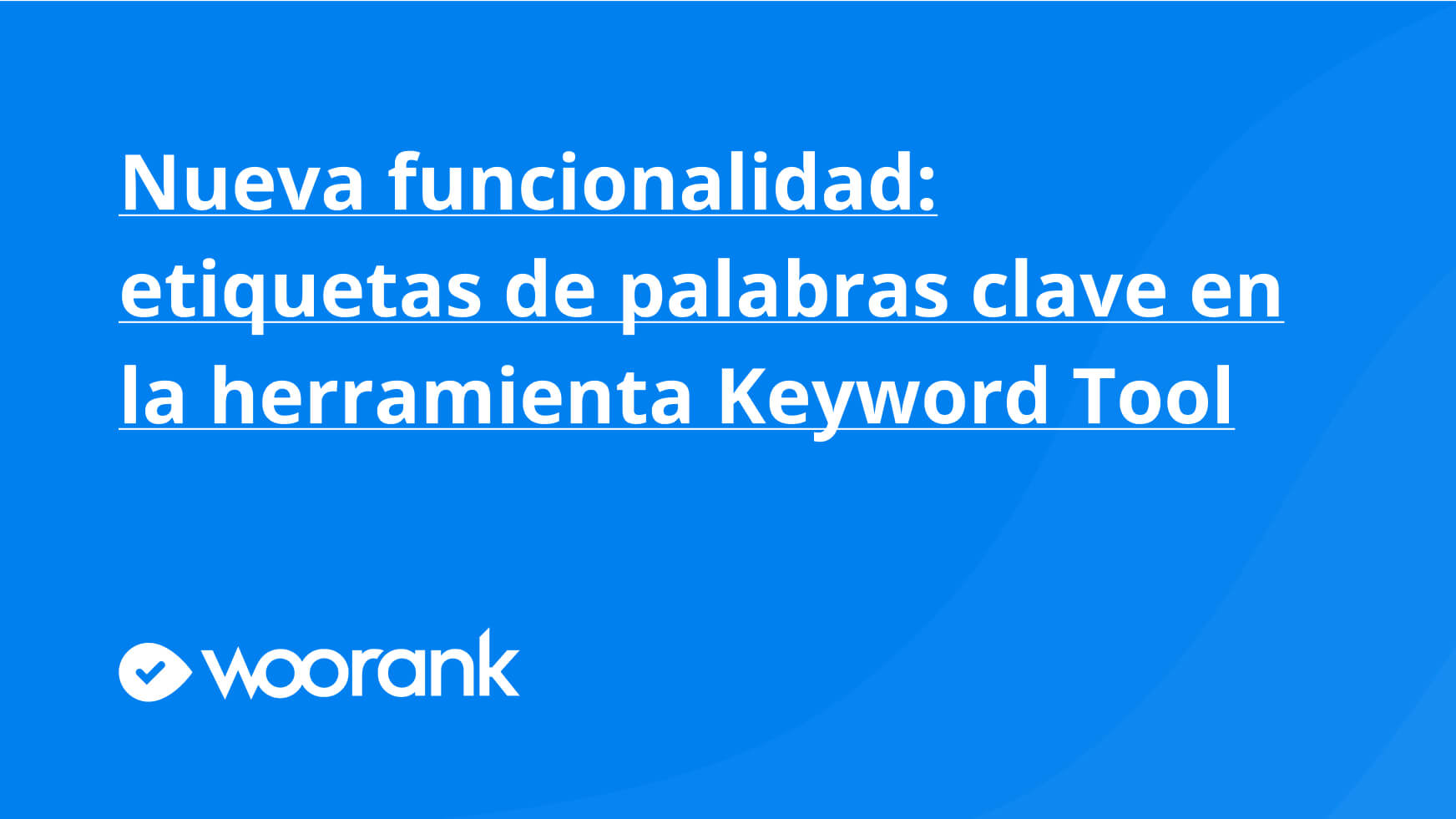 Nueva funcionalidad: etiquetas de palabras clave en la herramienta Keyword Tool