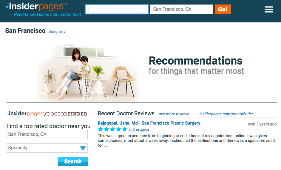 Free listing on InsiderPages