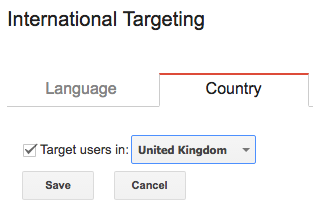 User Targeting Option on Google Search Console