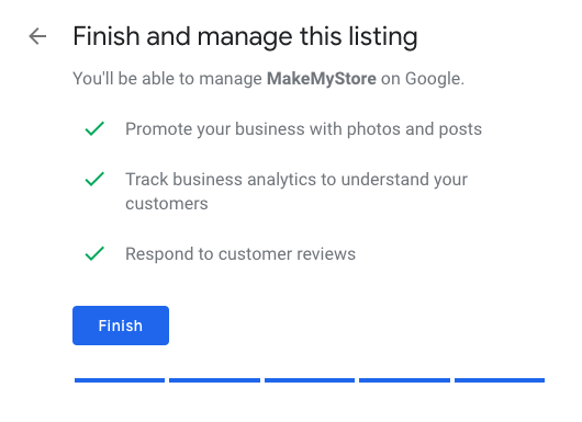 Finalize your Google My Business Listing