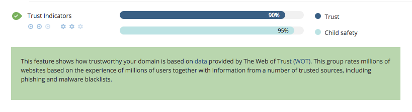 WooRank Advanced SEO Audit Trust Indicators criteria