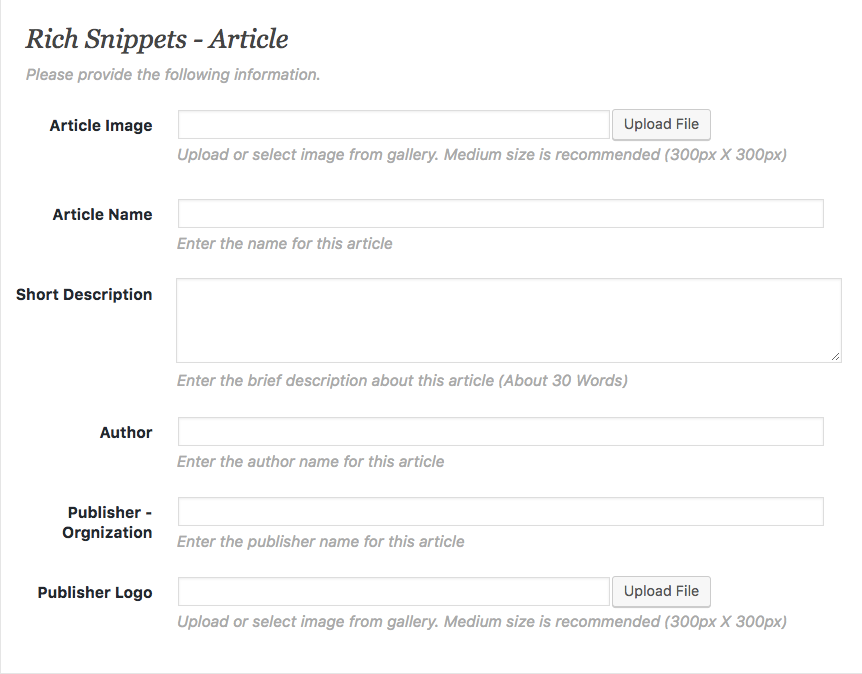 All in One article markup