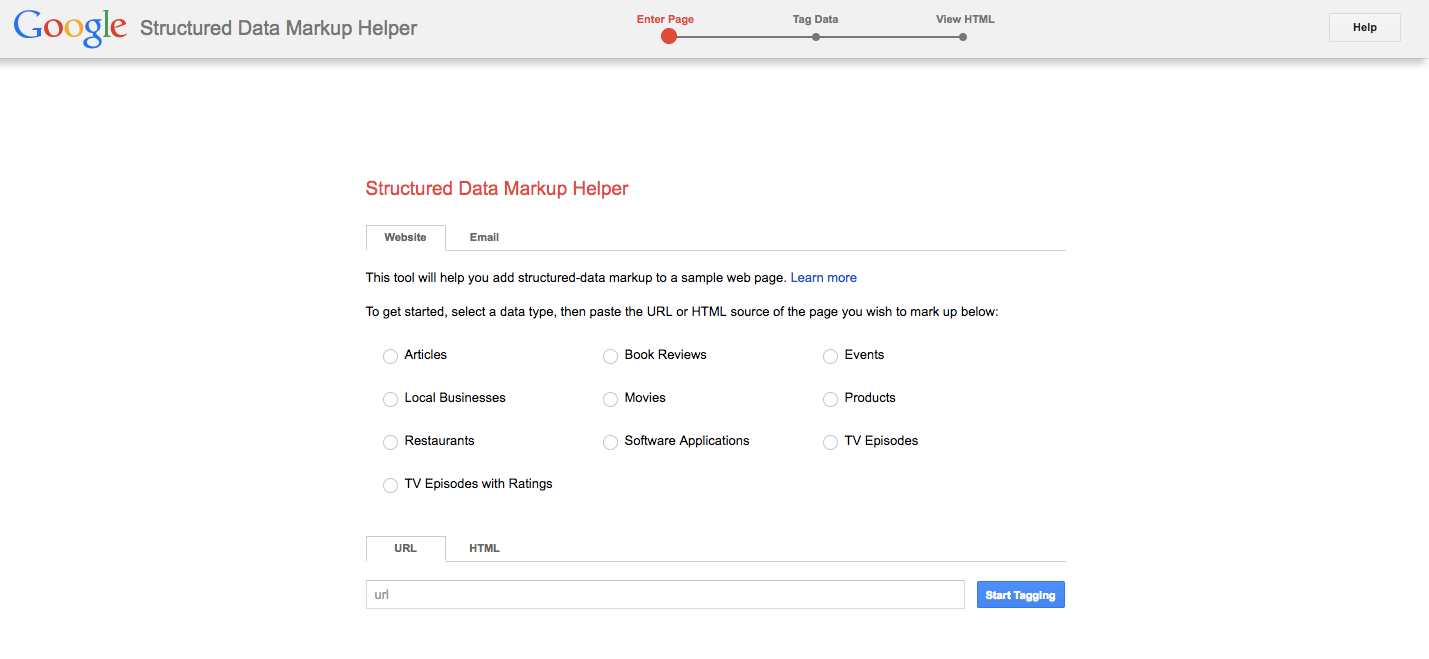 Google structured data markup tool