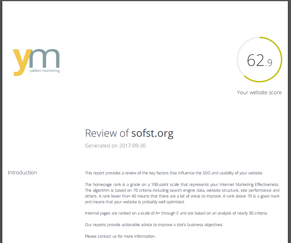 Customized SEO report PDF