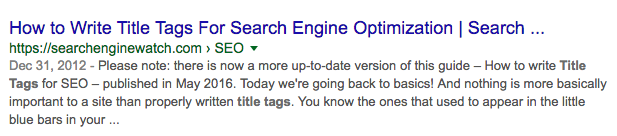 A long title tag continued with an ellipsis in search results