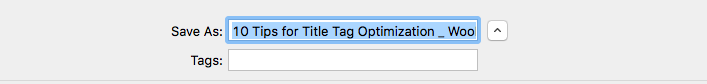 The title tag as the filename when saving a web page