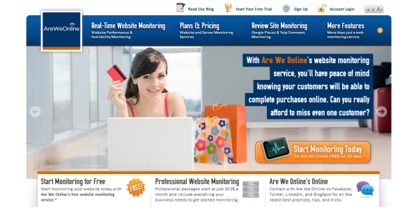 AreWeOnline uptime monitoring tool