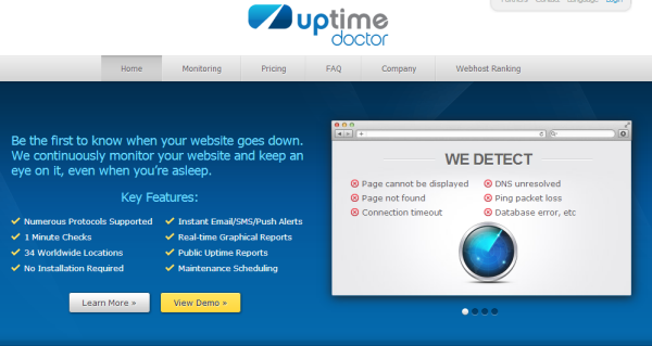 UptimeDoctor Free Uptime Monitoring Service