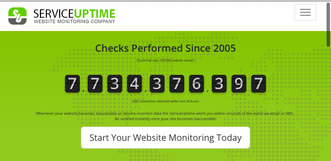ServiceUptime free uptime monitoring tool