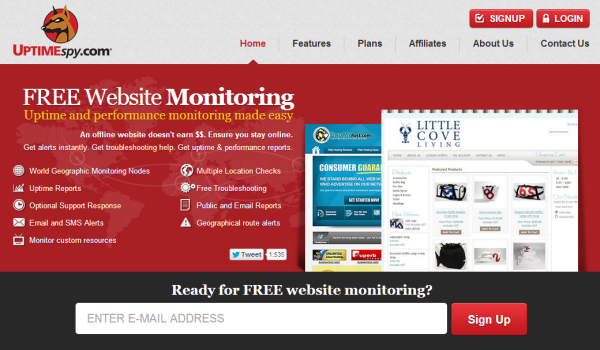 UptimeSpy Free Uptime Monitoring Service