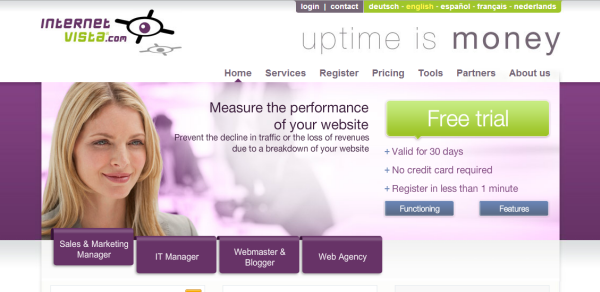 InternetVista uptime monitor tool