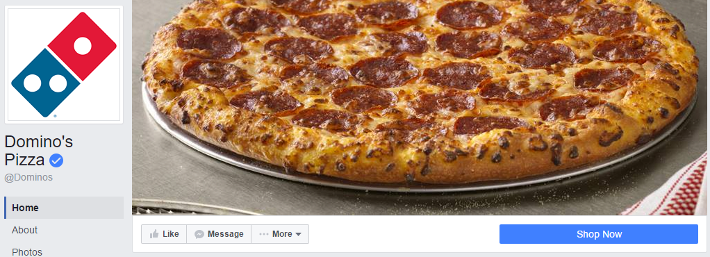 Domino's Facebook banner image.