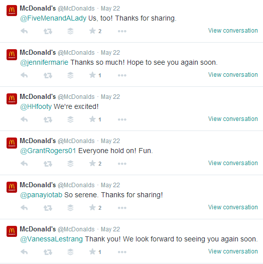 McDonalds Twitter Engagement With Customers