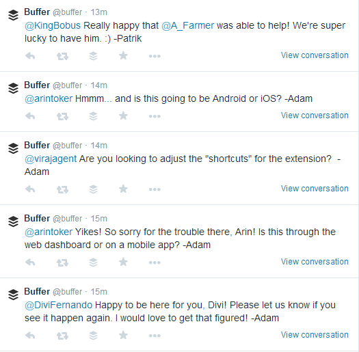 Buffer Twitter Engagement With Customers