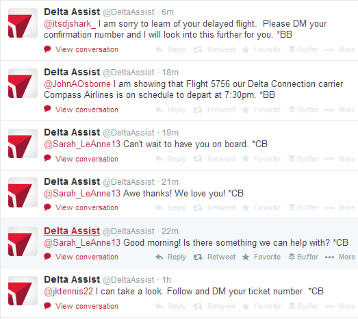 DeltaAssist Twitter Engagement With Customers