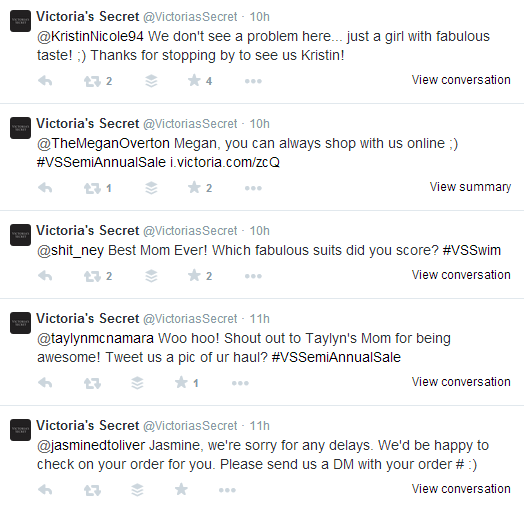 Victorias Secret Twitter Engagement With Customers