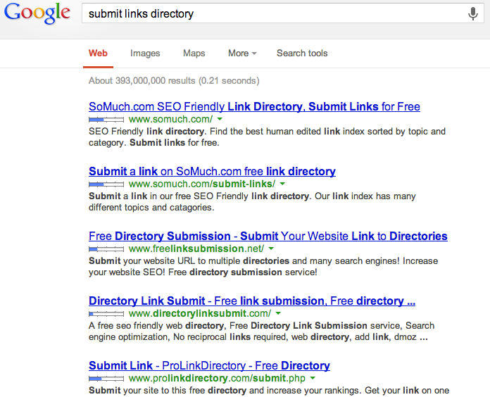 A Search for the Title Submit Links Directory