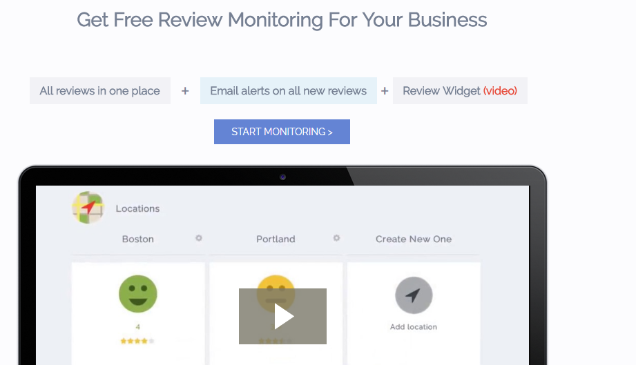 Free Review Monitoring tool for instant updates on reviews for your brand