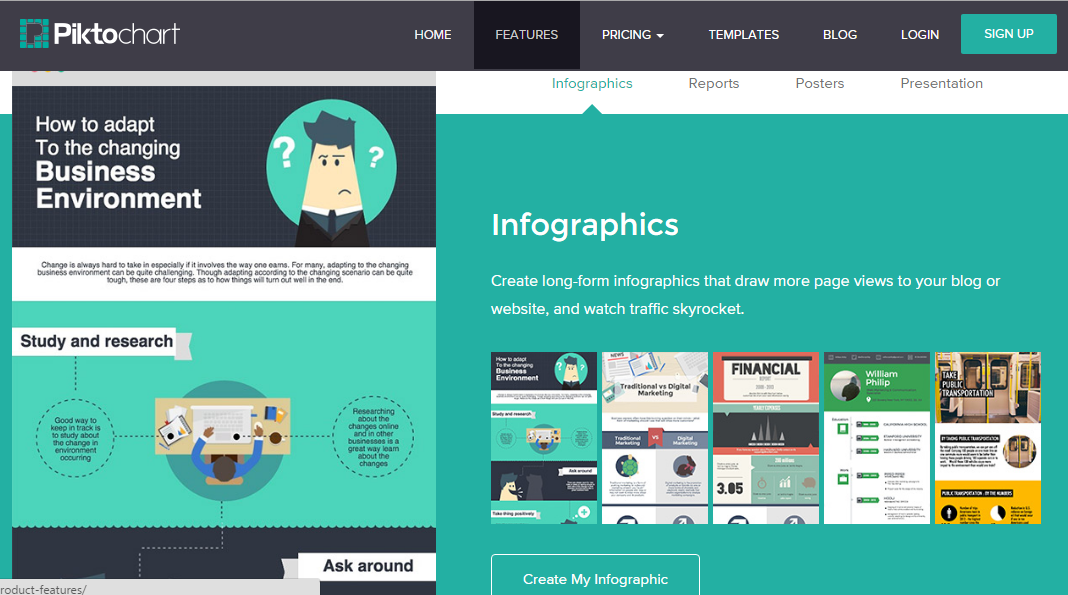 Piktochart for the creation of eye-catching infographics