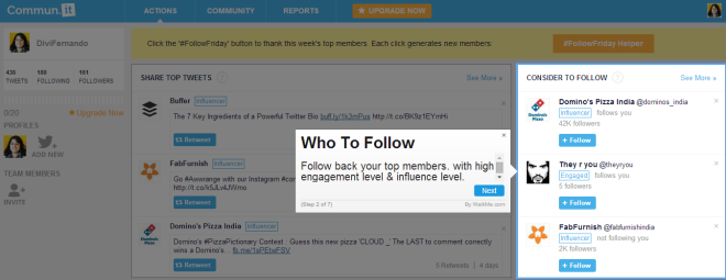 Sample Screenshot Of Commun.it Dashboard