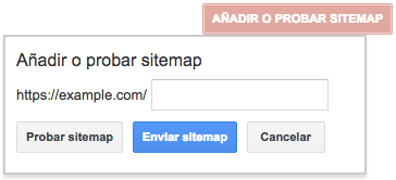 Añadir o probar sitemap