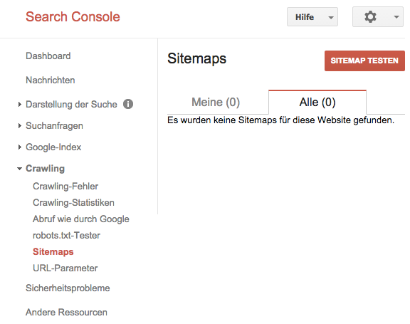 Sitemap testen