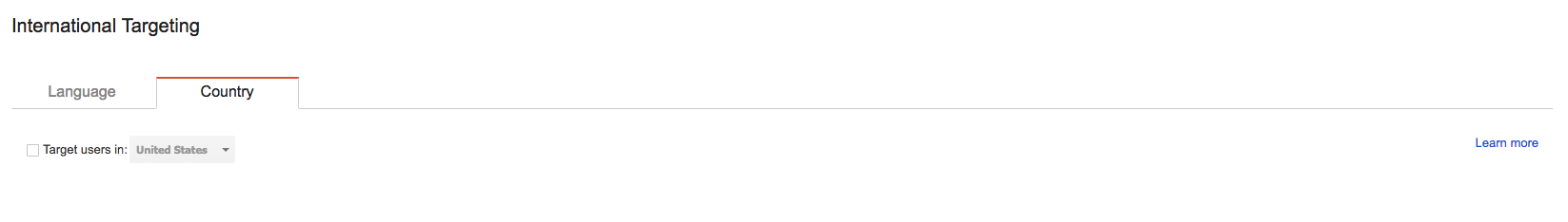 Set regional target in Google Search Console