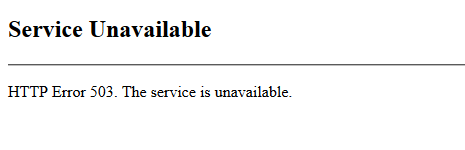 Default 503 error page