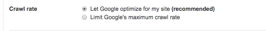 Let Google optimize crawl rate