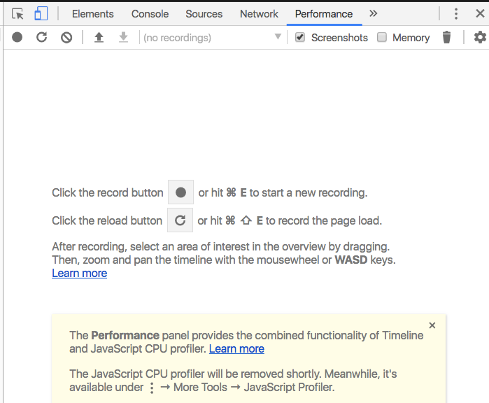 Record speed performance in Chrome console