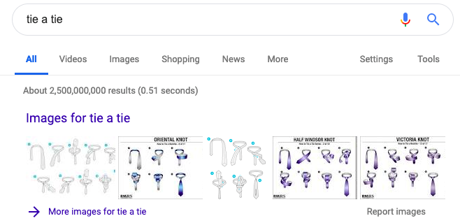 Google image results SERP feature