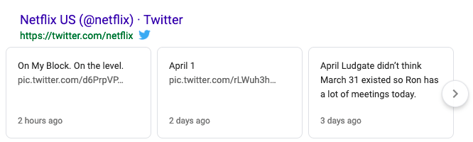 Twitter carousel from a single account