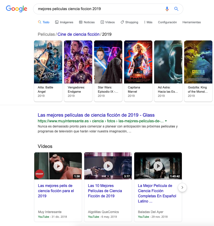 SERP mejores peliculas de ciencia ficción