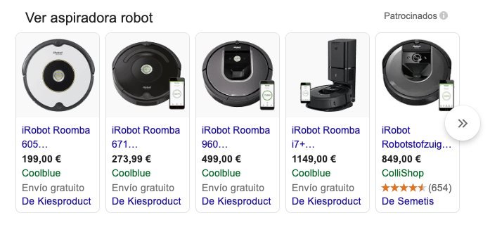 Aspiradora robot serp google