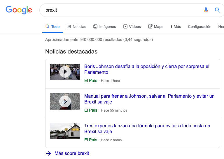 Noticias destacadas de Google