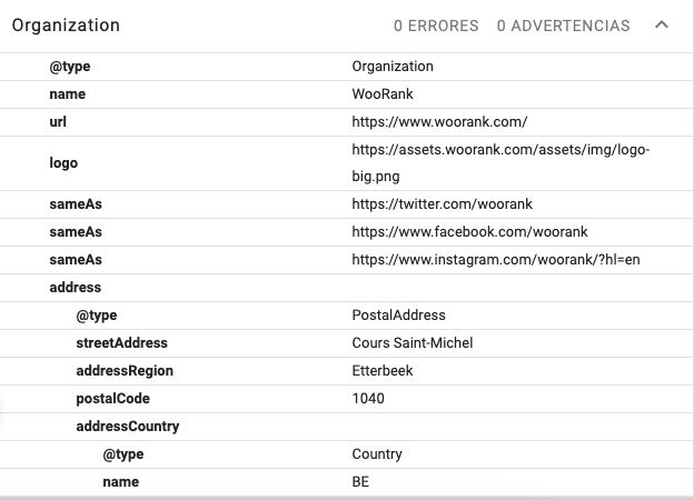 Structured Data Testing Tool Results
