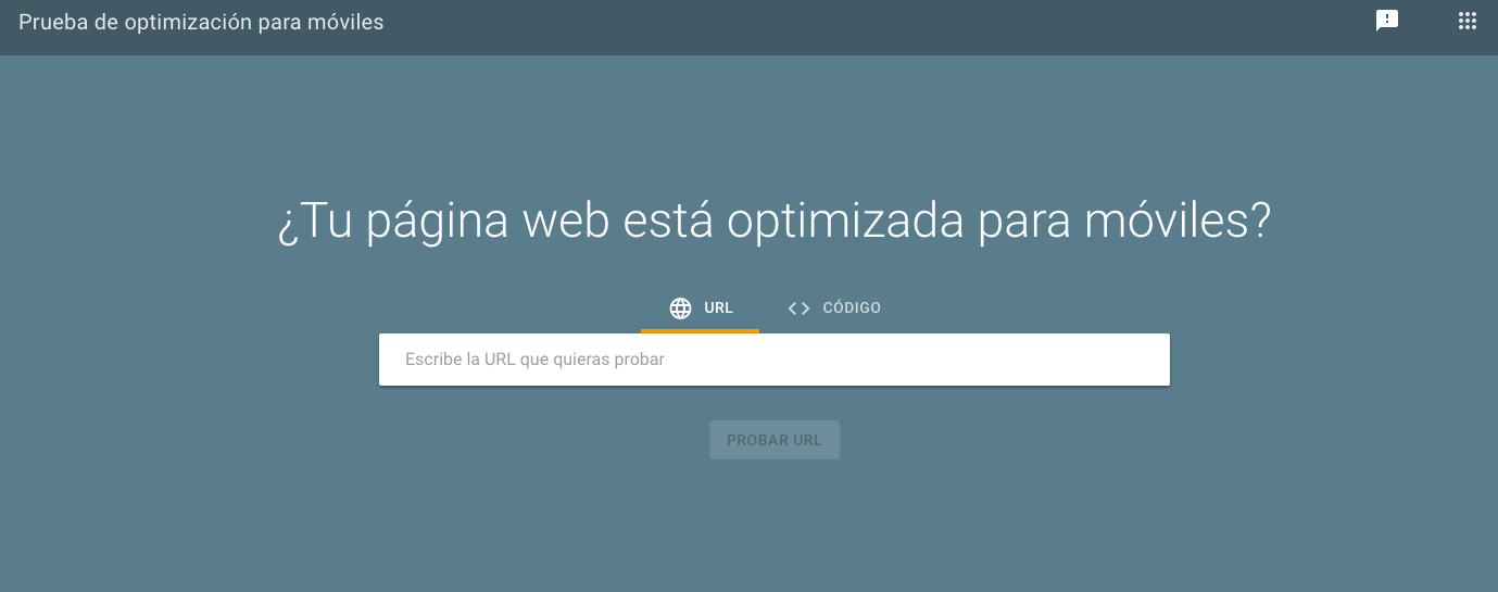Google Mobile Friendliness Test page