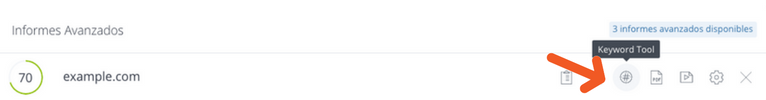 icono Keyword Tool en la página de inicio