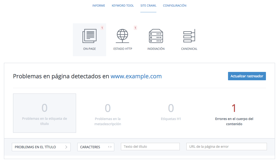 Site crawl herramienta woorank