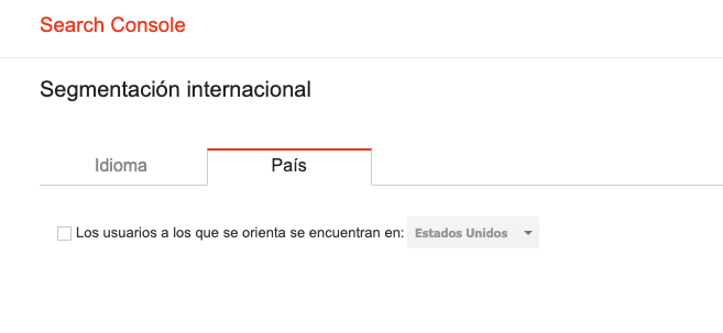 Google Search Console geotargeting