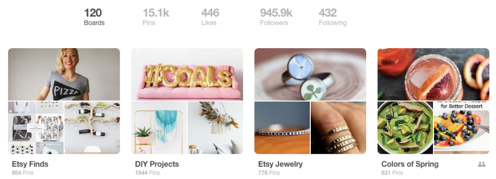Pinterest board to connect buyer with entrepreneurs