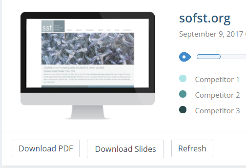 Descargar PDF o informes de diapositivas de WooRank