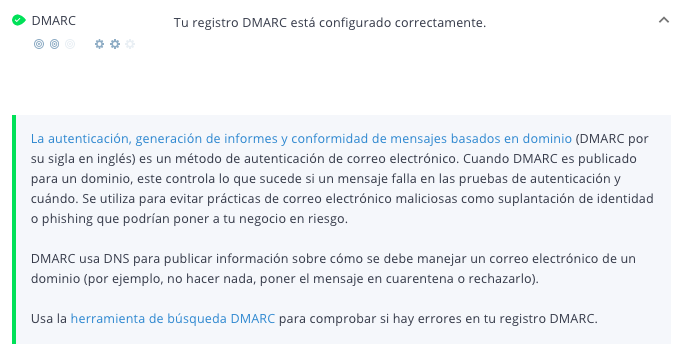 Criterio Dmarc de WooRank