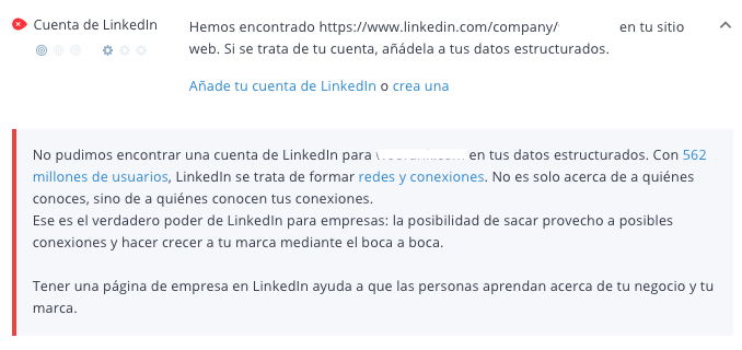 Criterio LinkedIn de WooRank