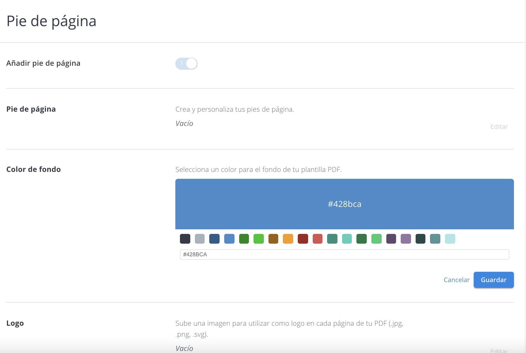 Personalización del pie de página de PDF de WooRank