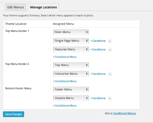 Extension Conditional Menus